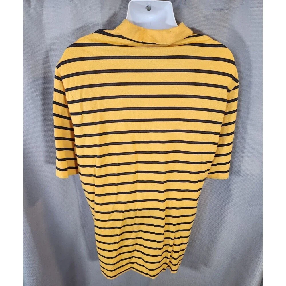 Polo Golf Ralph Lauren Pima Cotton Yellow Striped Short Sleeve Men Polo Shirt XL